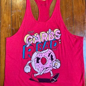 Raskol Apparel "Carbs R Bad" Stringer (Red, Large)